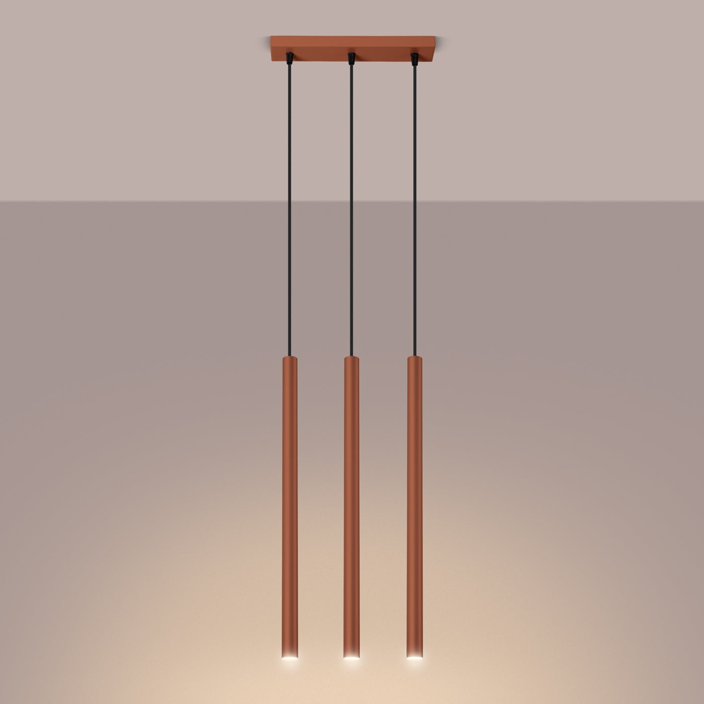 Pendelleuchte PASTELO 3 roter Ocker Sollux Lighting