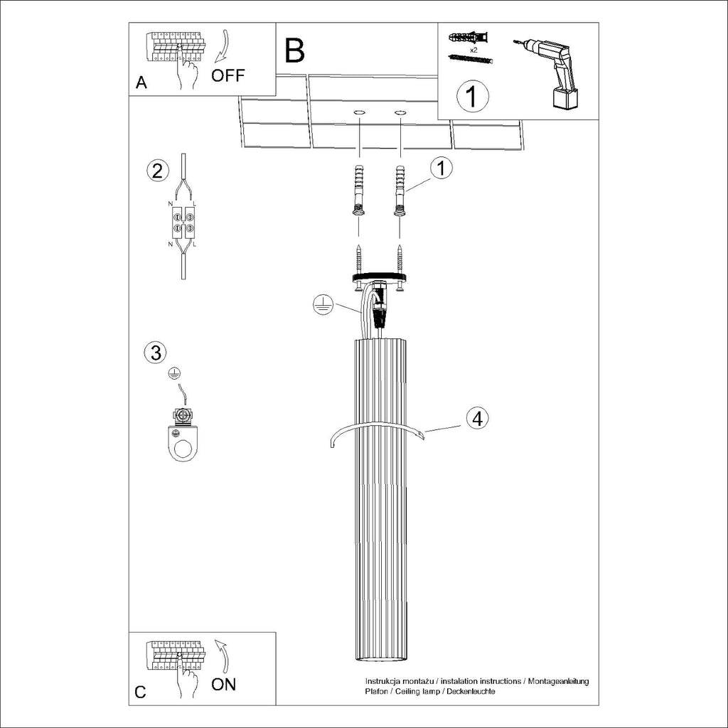 Deckenleuchte - Spot - Strahler KARBON 60 weiß Sollux Lighting