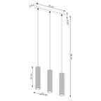 Pendelleuchte KARBON 3L weiß Sollux Lighting