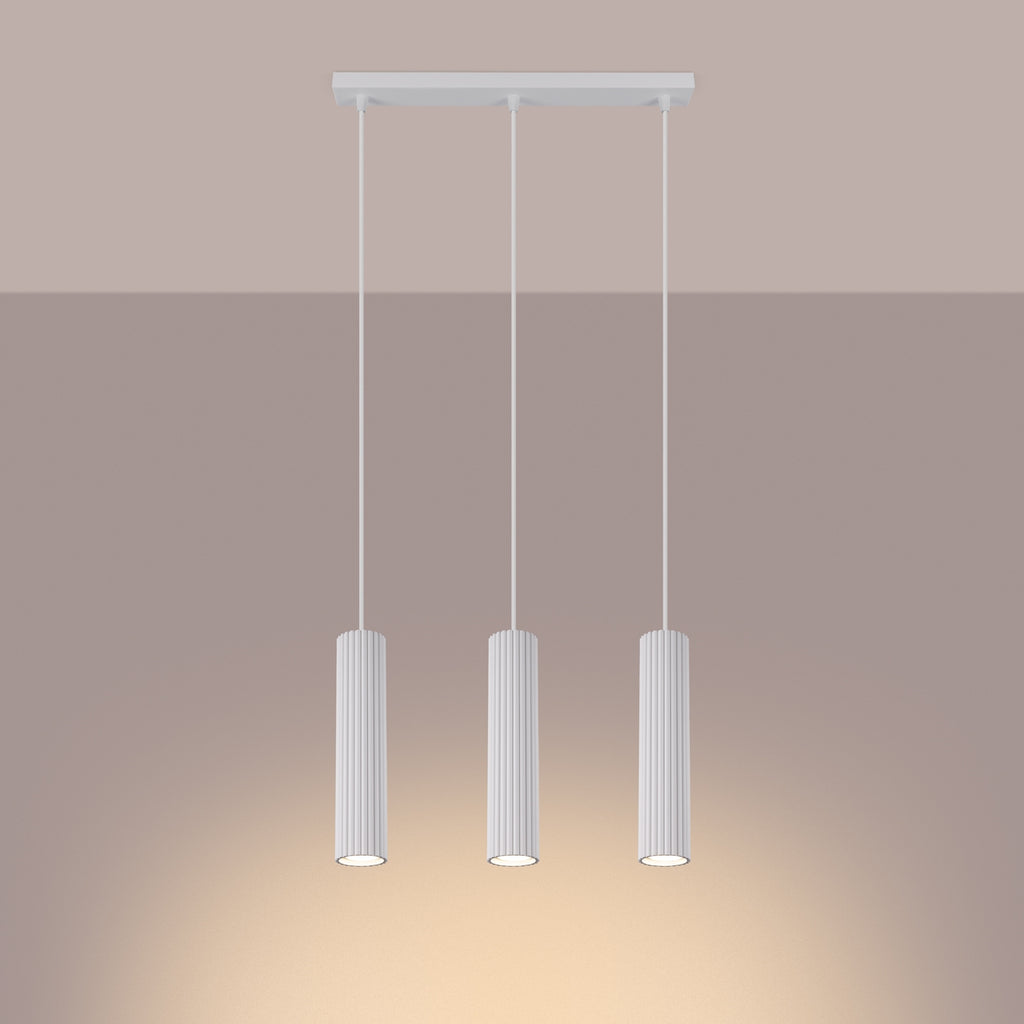Pendelleuchte KARBON 3L weiß Sollux Lighting