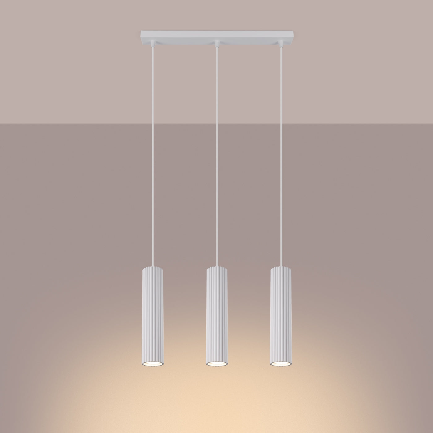 Pendelleuchte KARBON 3L weiß Sollux Lighting