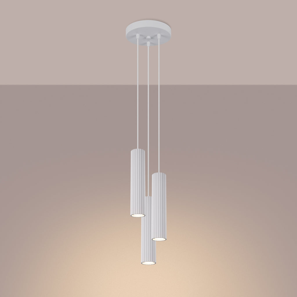 Pendelleuchte KARBON 3P weiß Sollux Lighting