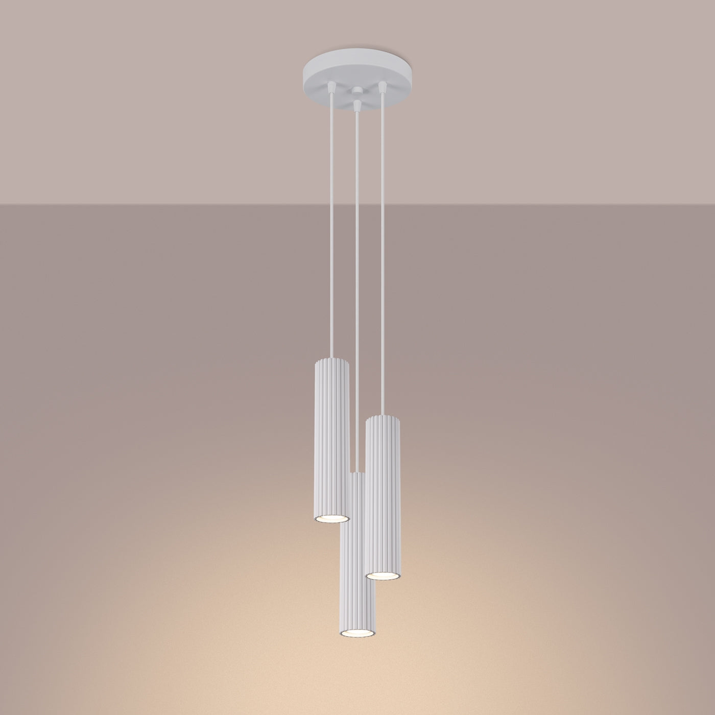 Pendelleuchte KARBON 3P weiß Sollux Lighting