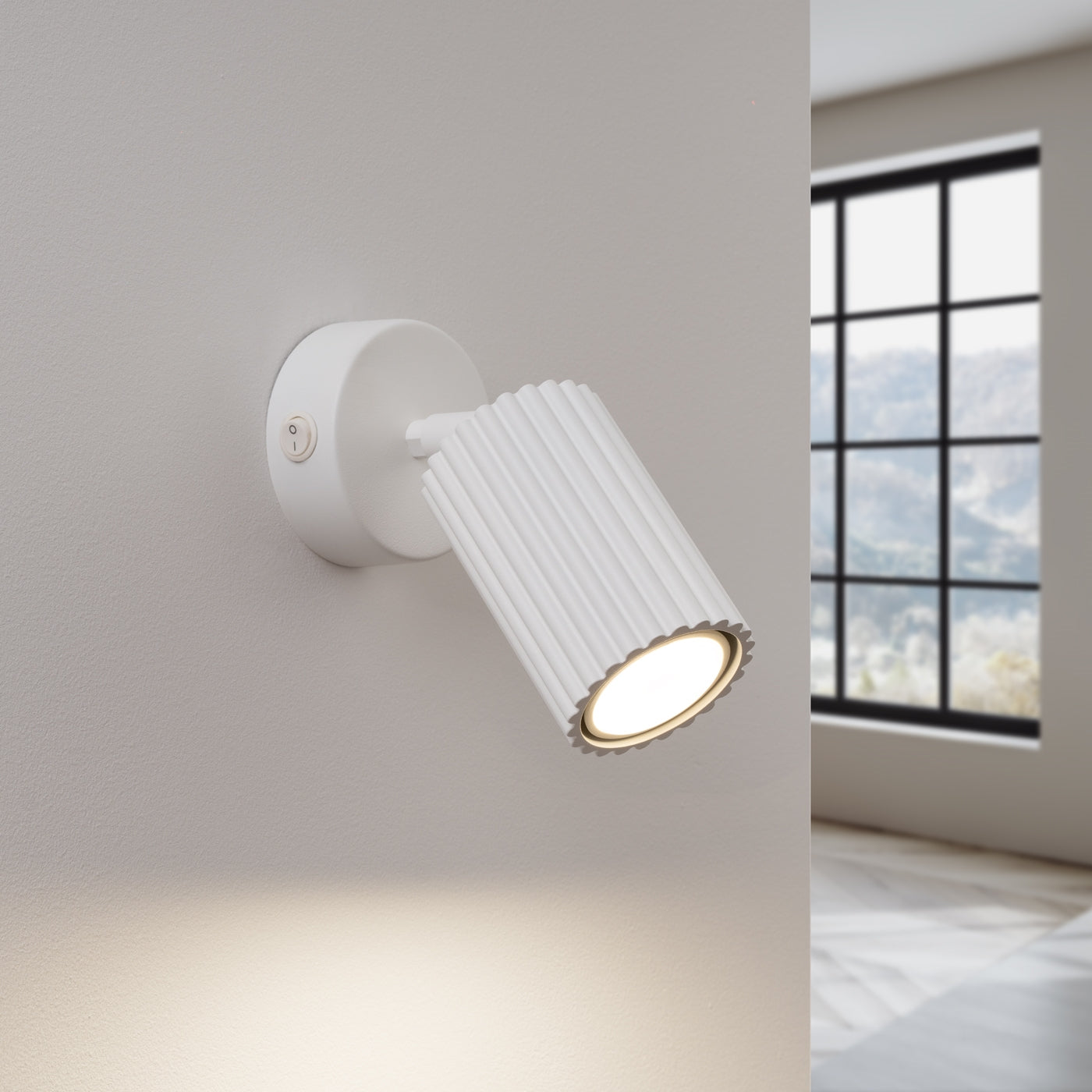 Wandleuchte KARBON weiße mit Schalter Sollux Lighting