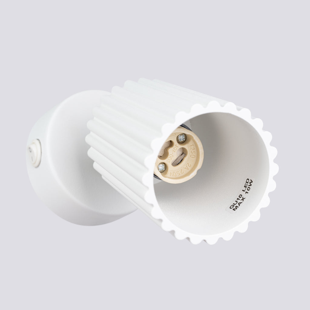 Wandleuchte KARBON weiße mit Schalter Sollux Lighting