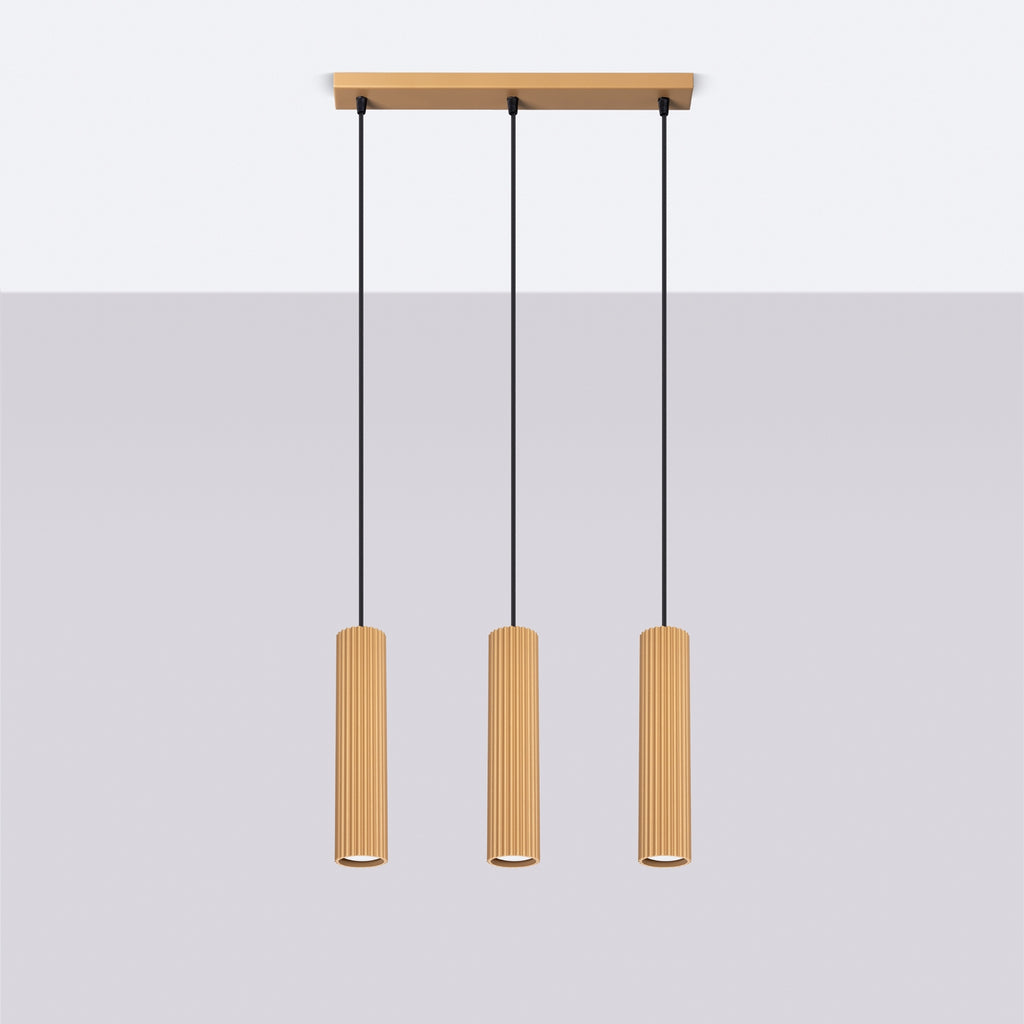 Pendelleuchte KARBON 3L golden Sollux Lighting