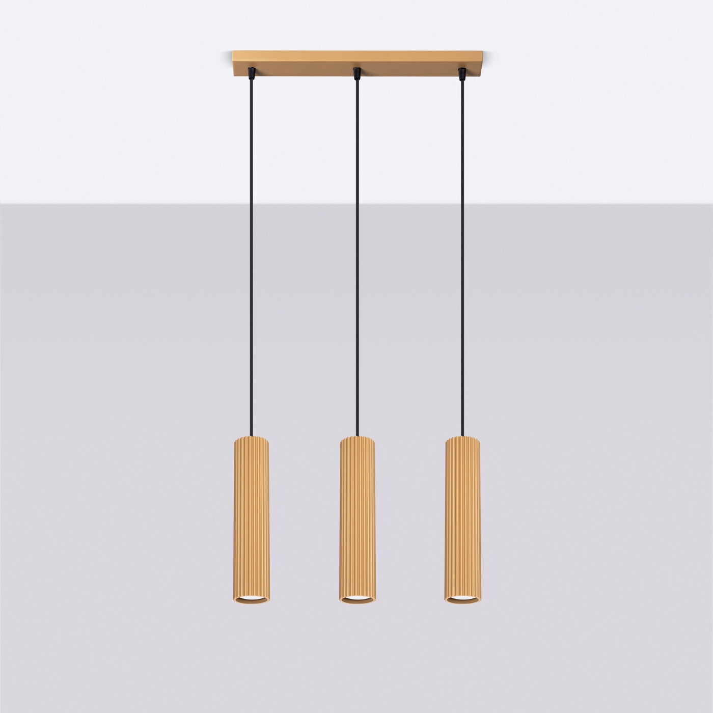 Pendelleuchte KARBON 3L golden Sollux Lighting