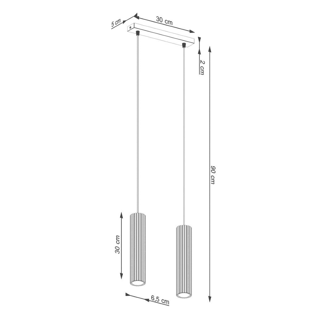 Pendelleuchte KARBON 2 schwarz Sollux Lighting