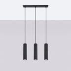 Pendelleuchte KARBON 3L schwarz Sollux Lighting