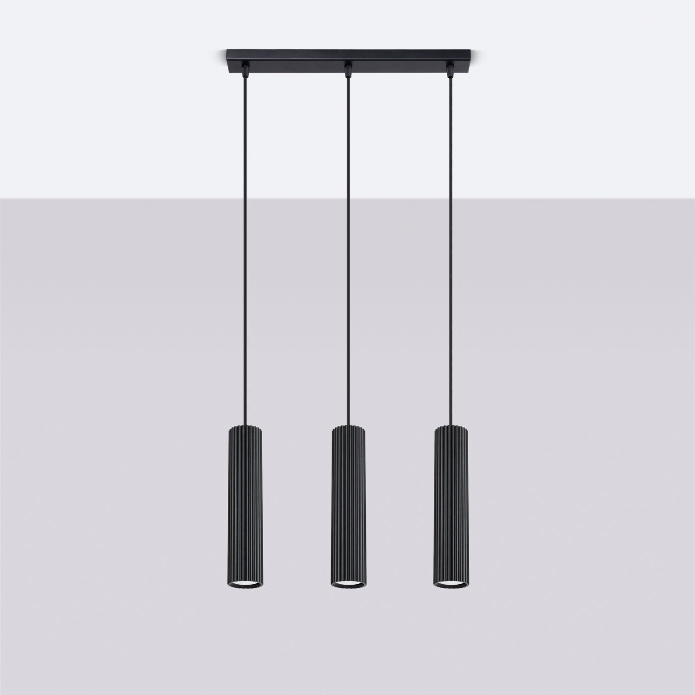 Pendelleuchte KARBON 3L schwarz Sollux Lighting