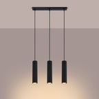 Pendelleuchte KARBON 3L schwarz Sollux Lighting