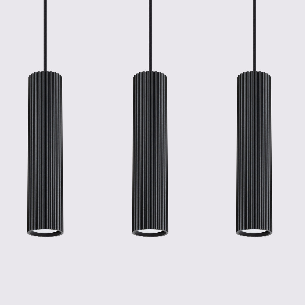 Pendelleuchte KARBON 3L schwarz Sollux Lighting