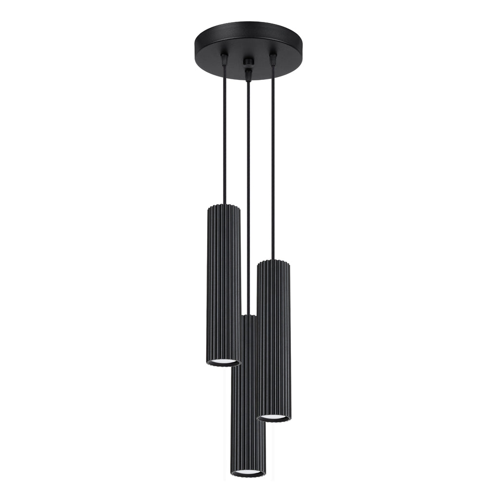 Pendelleuchte KARBON 3P schwarz Sollux Lighting