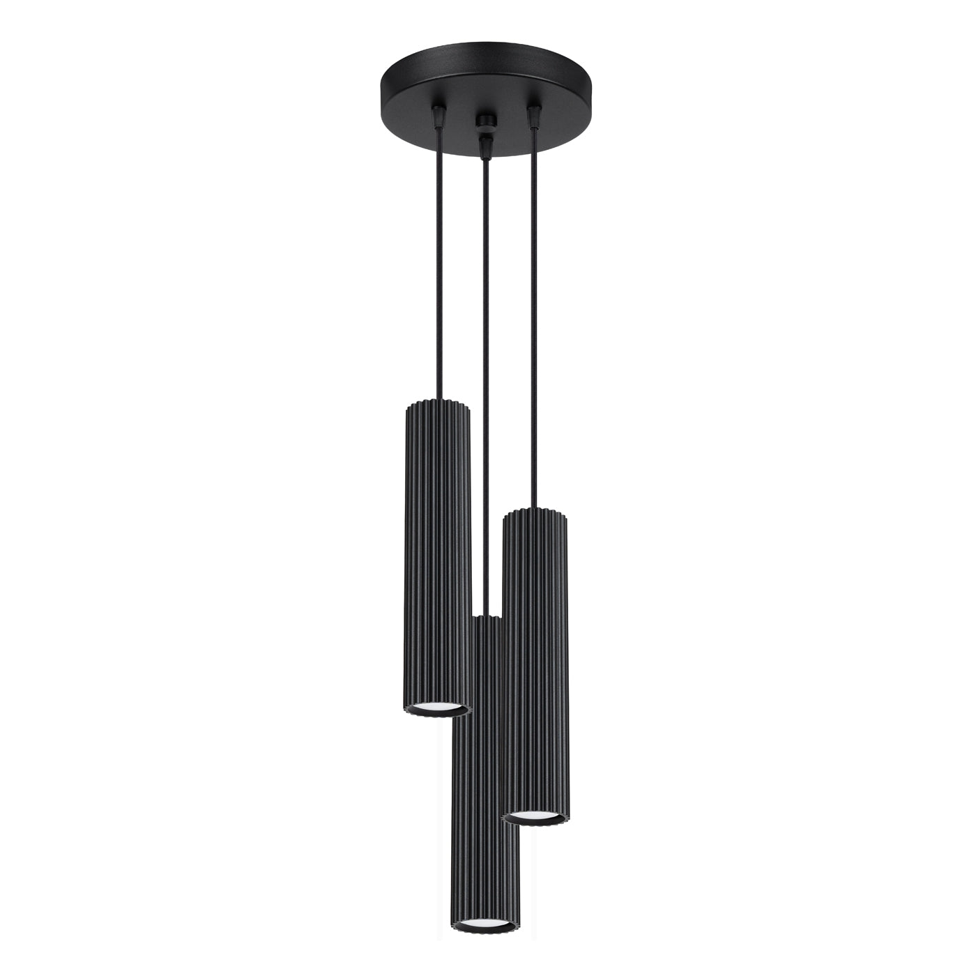 Pendelleuchte KARBON 3P schwarz Sollux Lighting