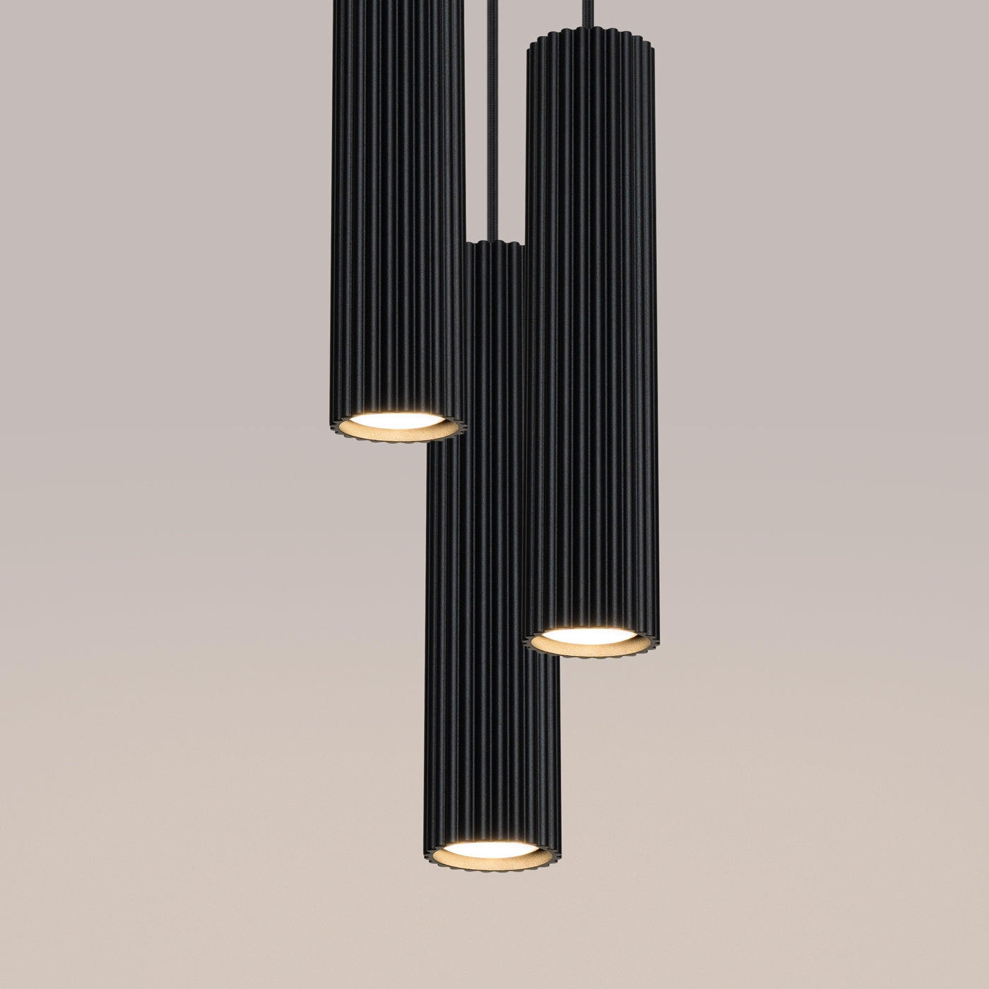 Pendelleuchte KARBON 3P schwarz Sollux Lighting