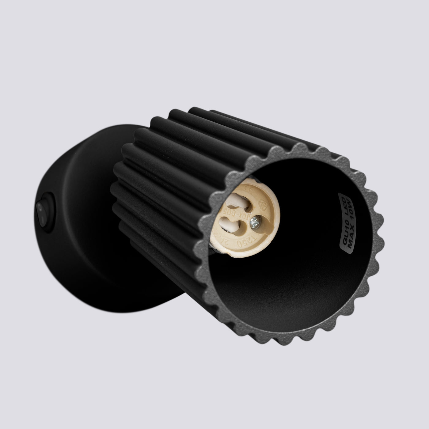 Wandleuchte KARBON schwarze mit Schalter Sollux Lighting
