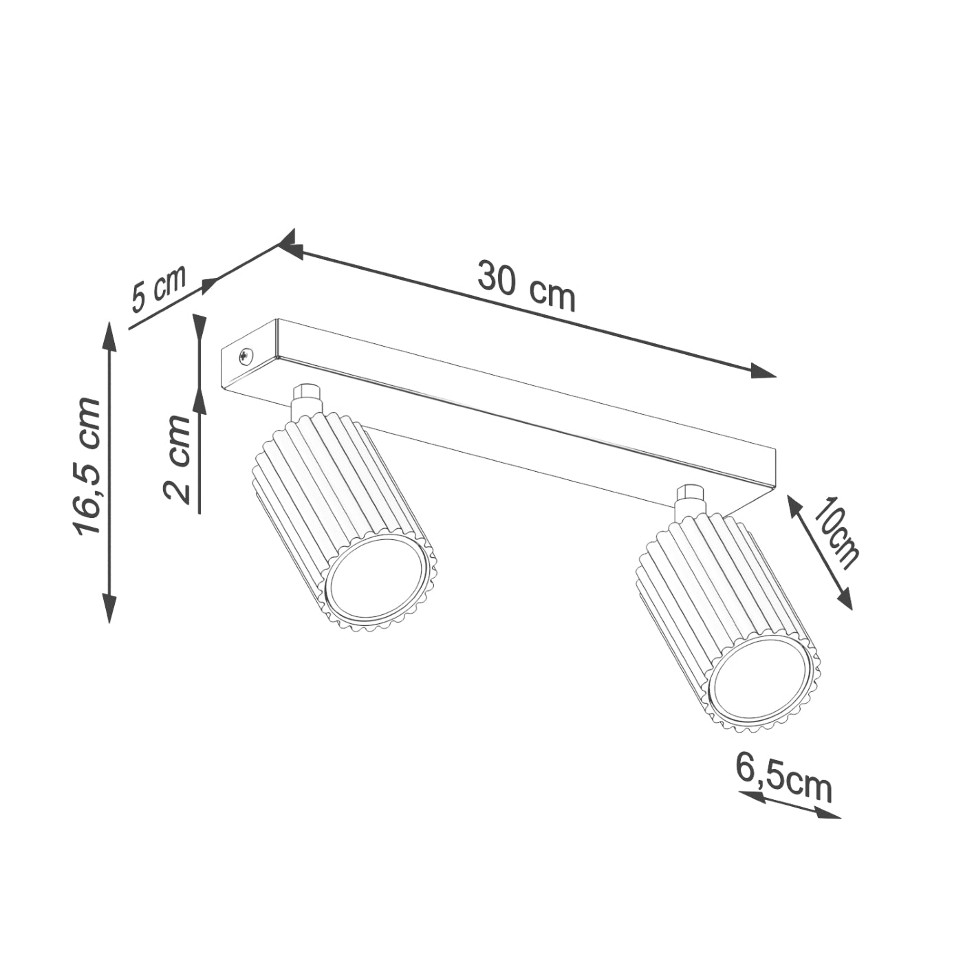 Deckenleuchte - Spot - Strahler KARBON 2 schwarz Sollux Lighting