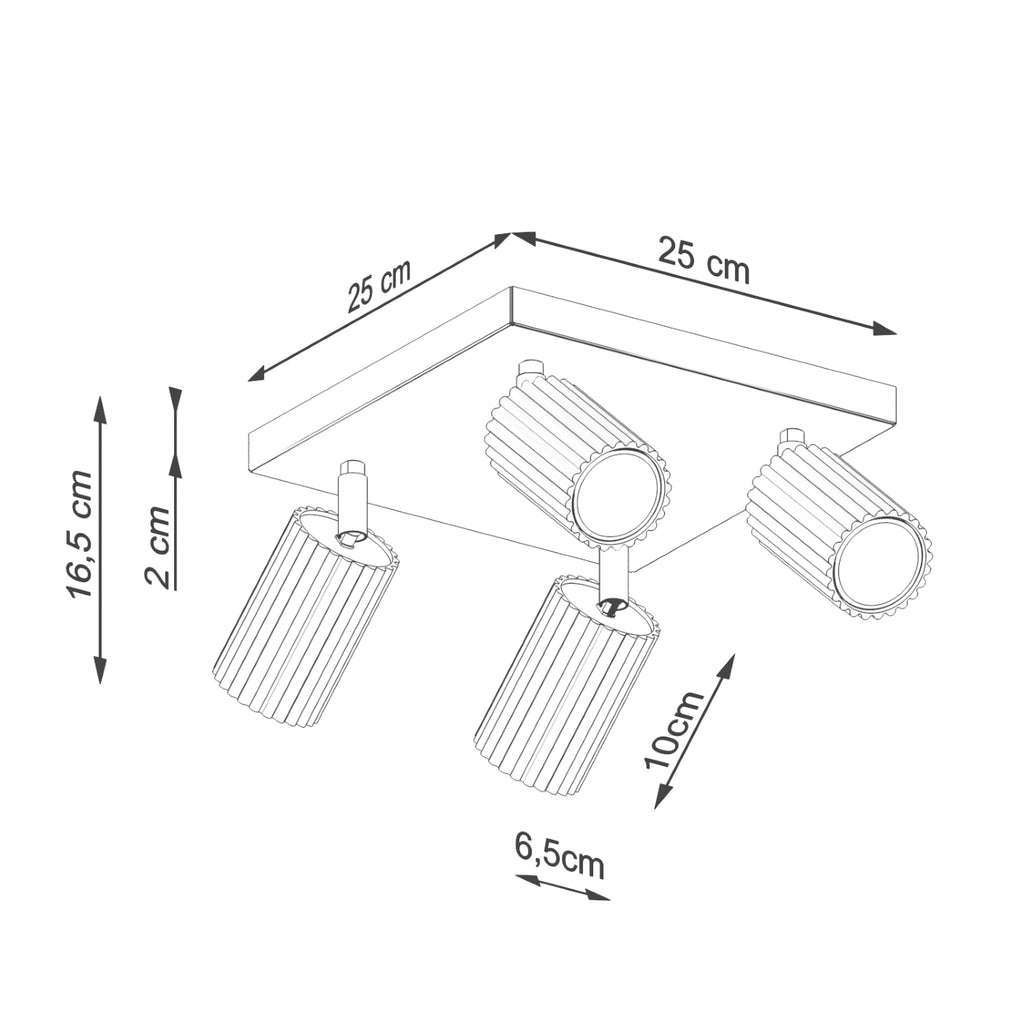 Deckenleuchte - Spot - Strahler KARBON 4 schwarz Sollux Lighting