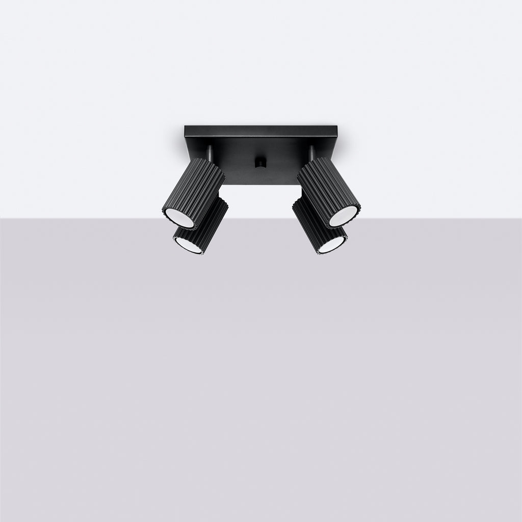 Deckenleuchte - Spot - Strahler KARBON 4 schwarz Sollux Lighting