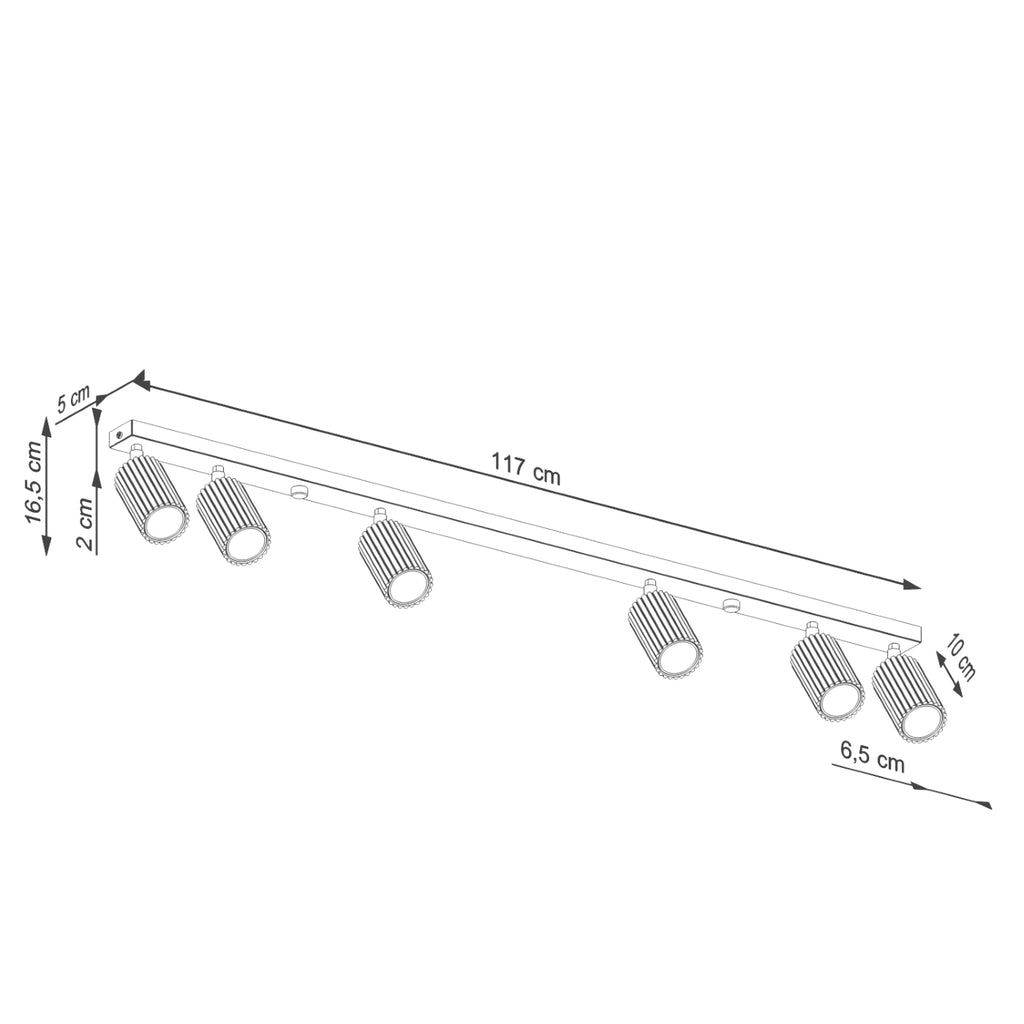 Deckenleuchte - Spot - Strahler KARBON 6L schwarz Sollux Lighting