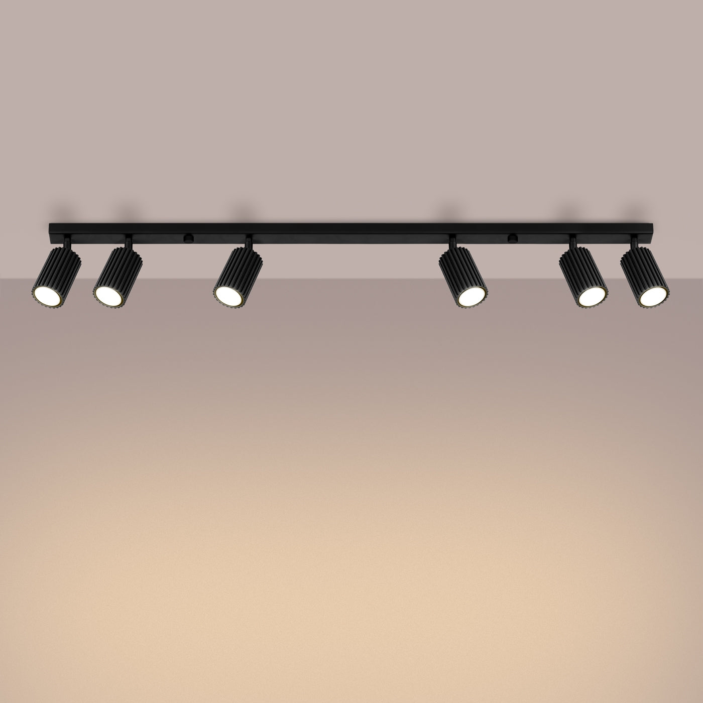 Deckenleuchte - Spot - Strahler KARBON 6L schwarz Sollux Lighting