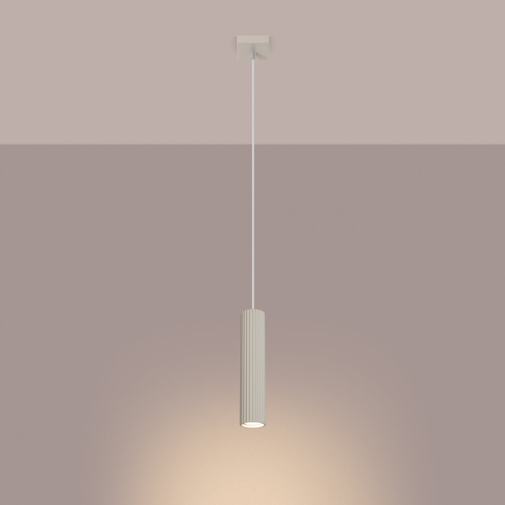 Pendelleuchte KARBON 1 beige Sollux Lighting