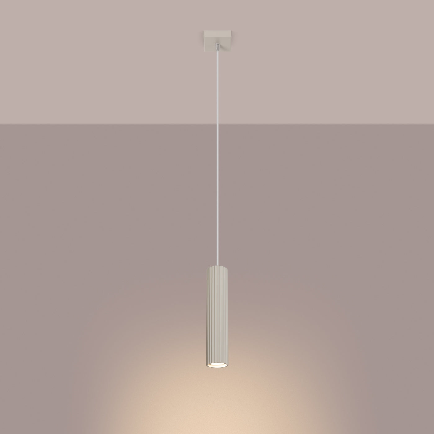 Pendelleuchte KARBON 1 beige Sollux Lighting