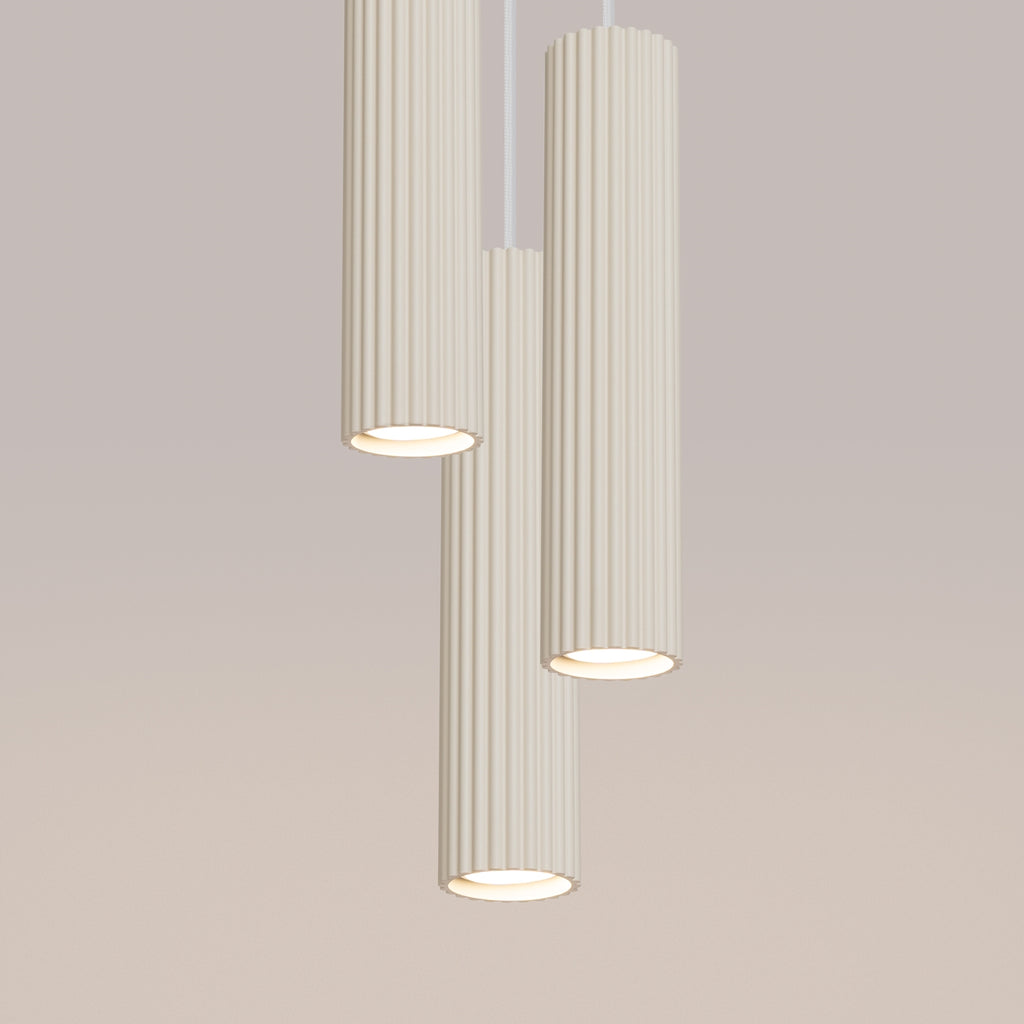 Pendelleuchte KARBON 3P beige Sollux Lighting