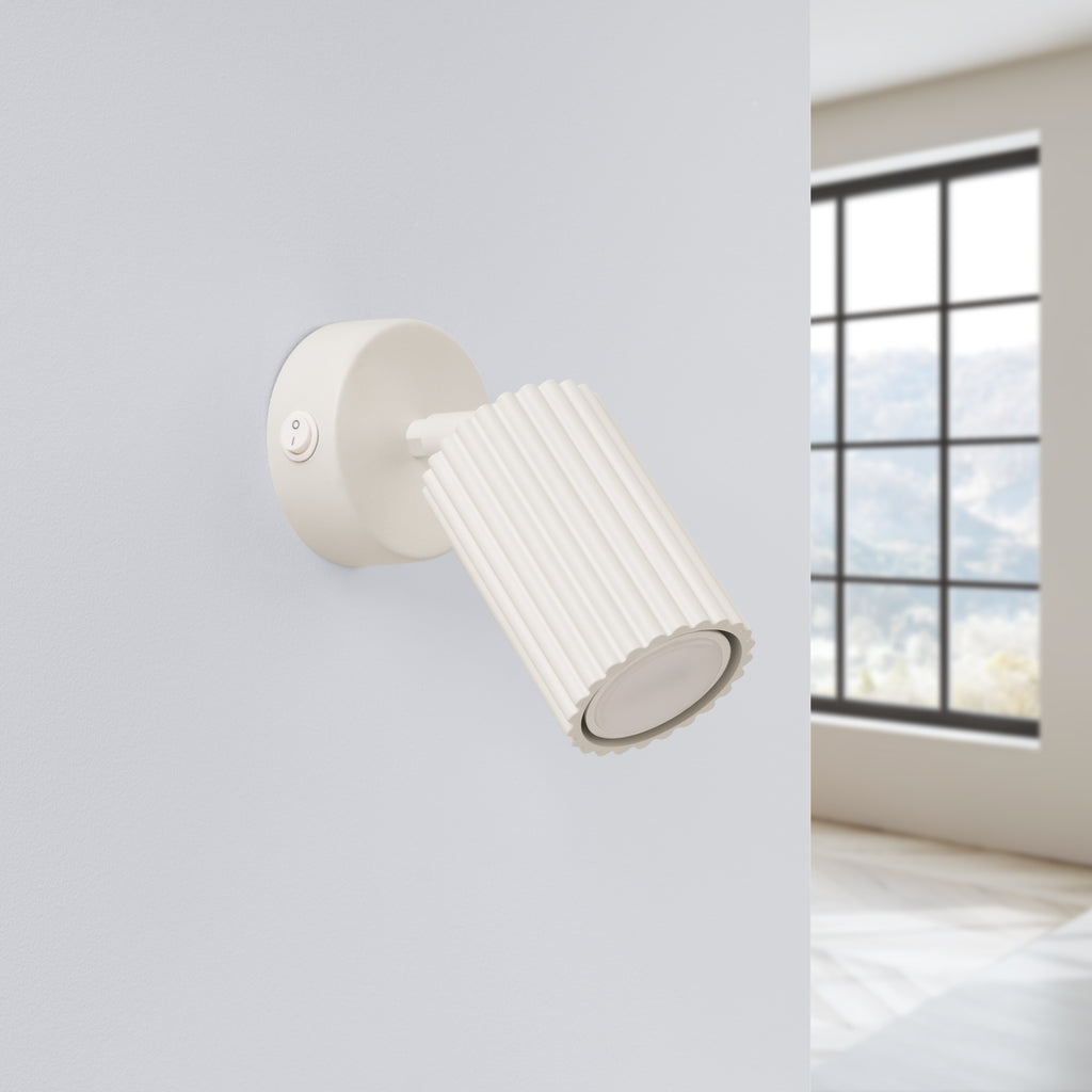 Wandleuchte KARBON beigee mit Schalter Sollux Lighting