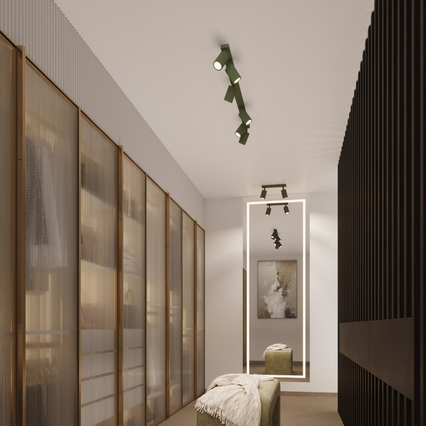 Deckenleuchte - Spot - Strahler KARBON 10 olivgrün Sollux Lighting