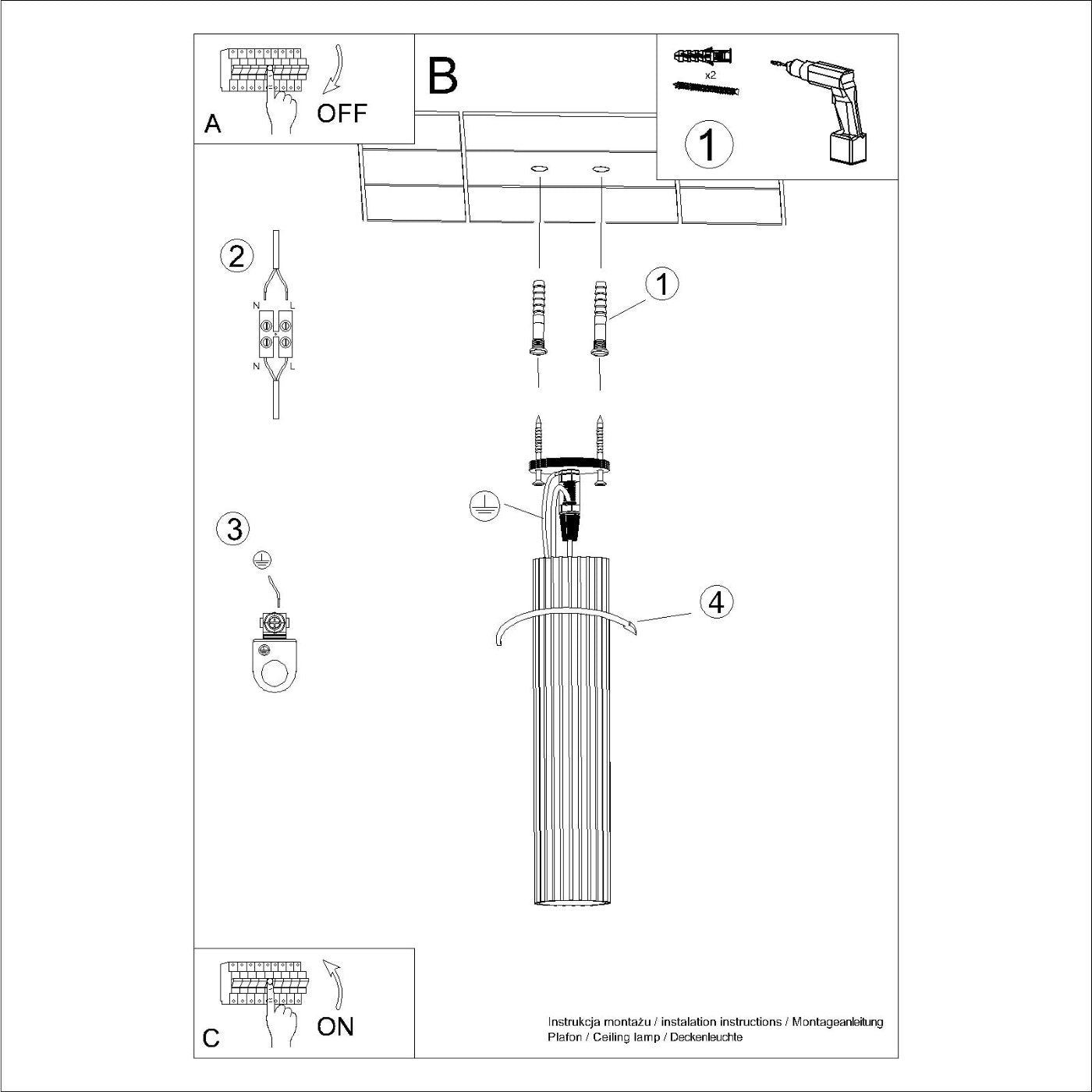 Deckenleuchte - Spot - Strahler KARBON 40 olivgrün Sollux Lighting