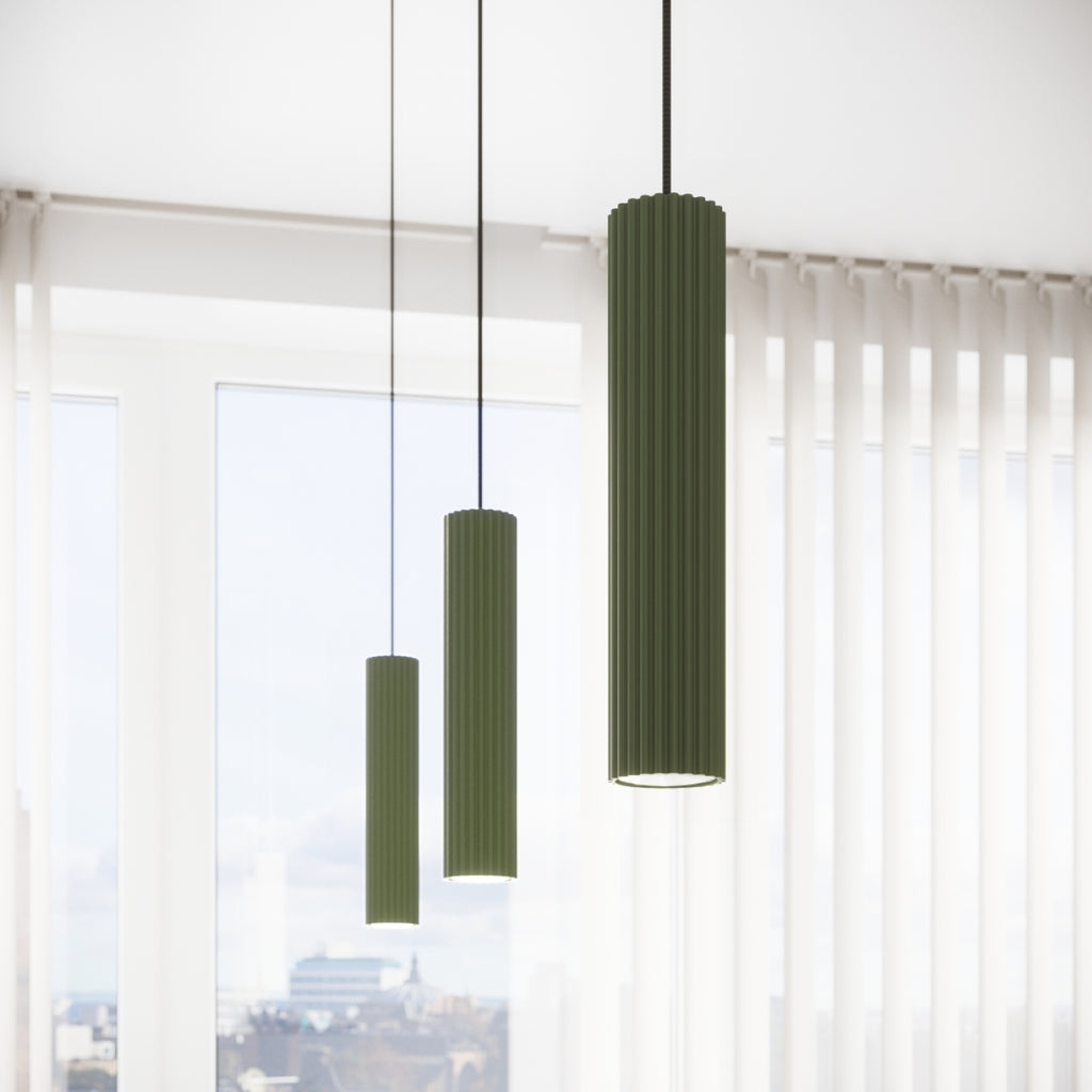 Pendelleuchte KARBON 1 olivgrün Sollux Lighting