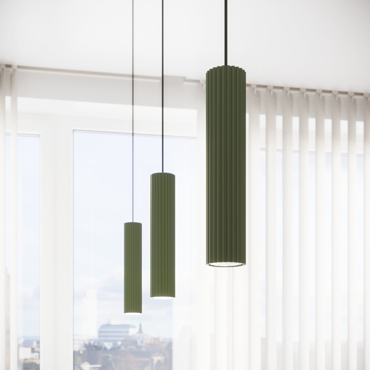 Pendelleuchte KARBON 2 olivgrün Sollux Lighting