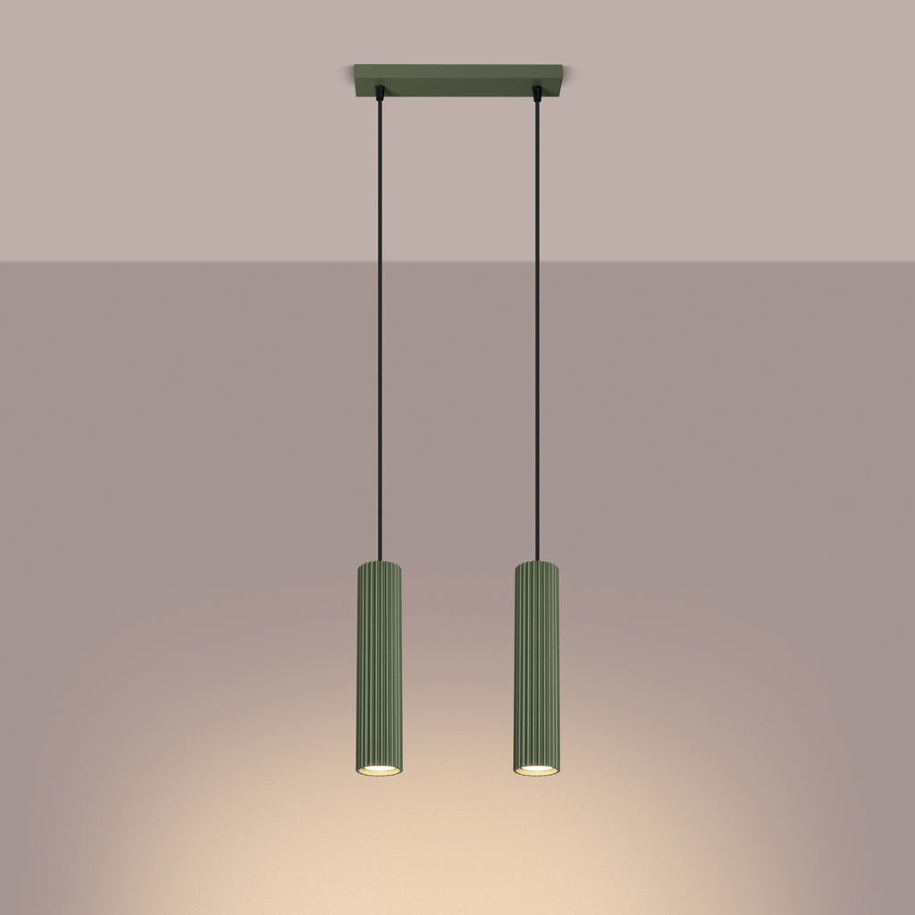 Pendelleuchte KARBON 2 olivgrün Sollux Lighting