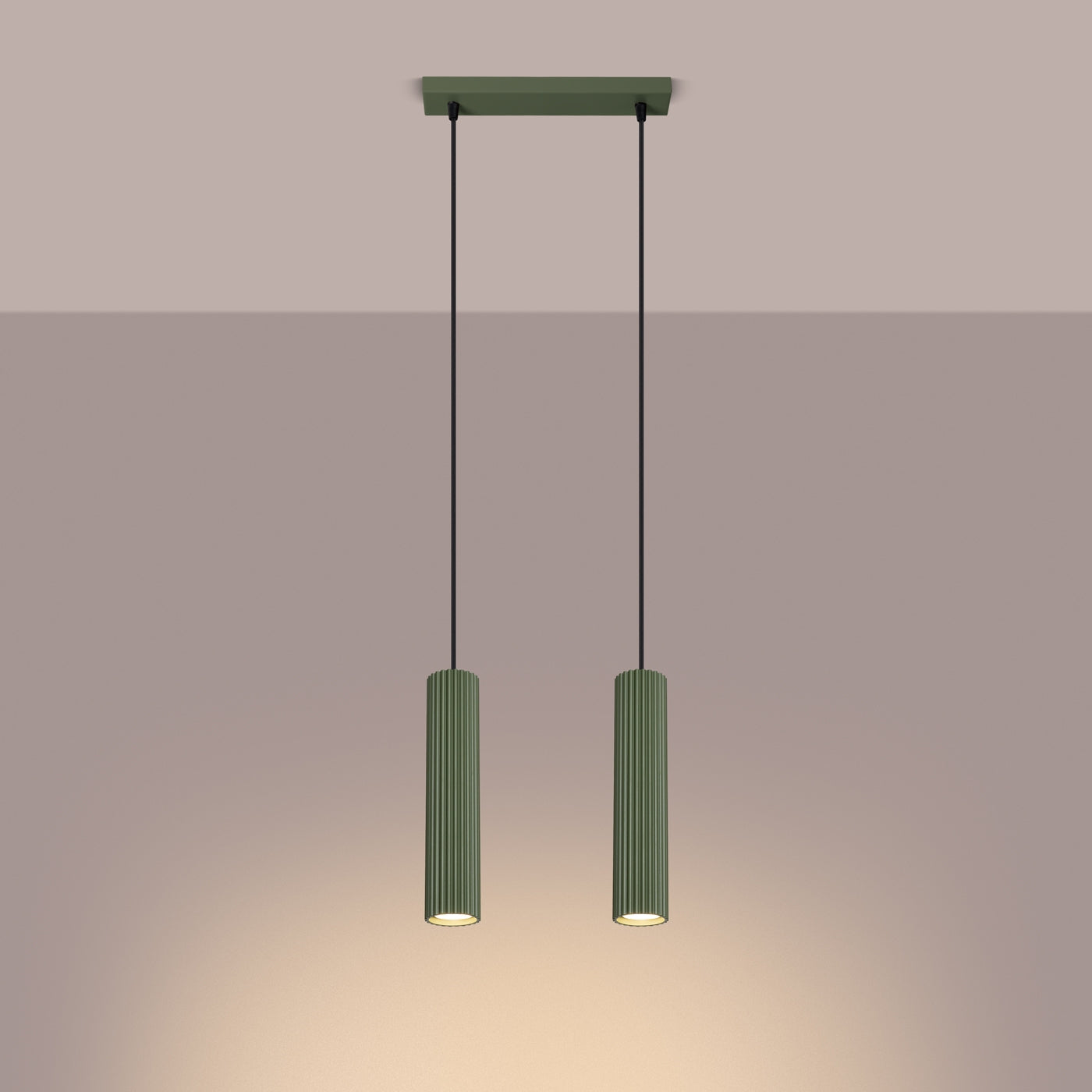 Pendelleuchte KARBON 2 olivgrün Sollux Lighting