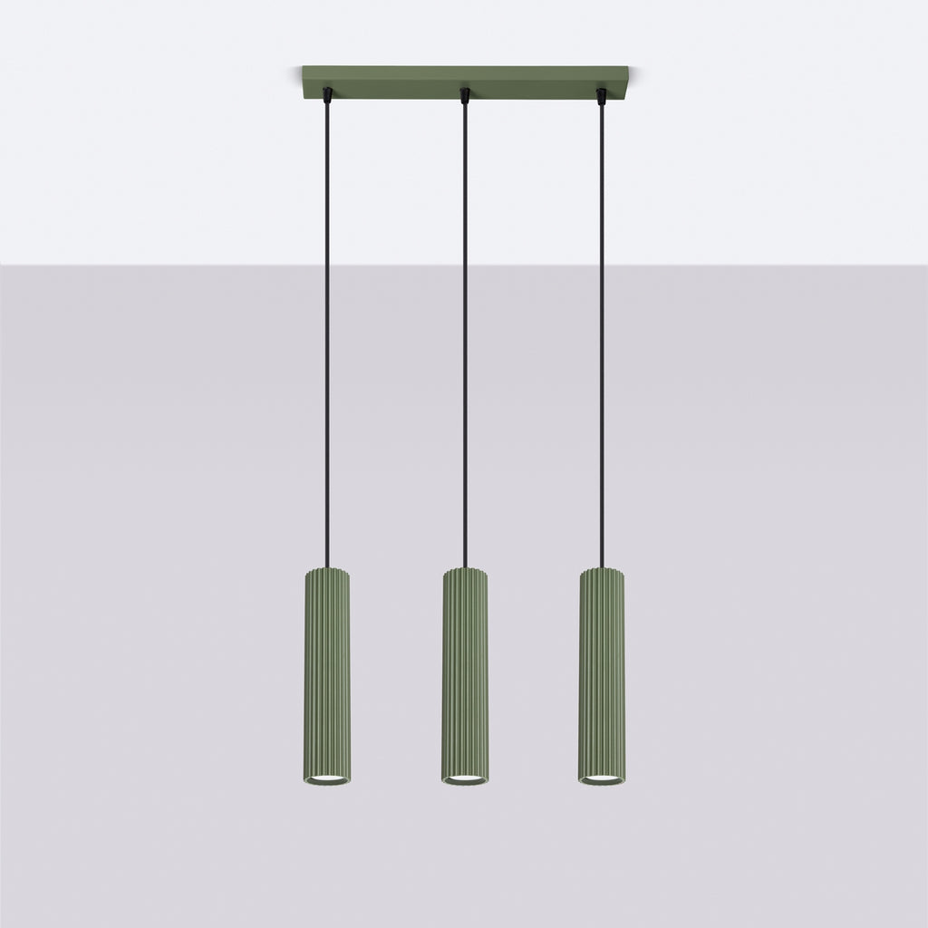Pendelleuchte KARBON 3L olivgrün Sollux Lighting