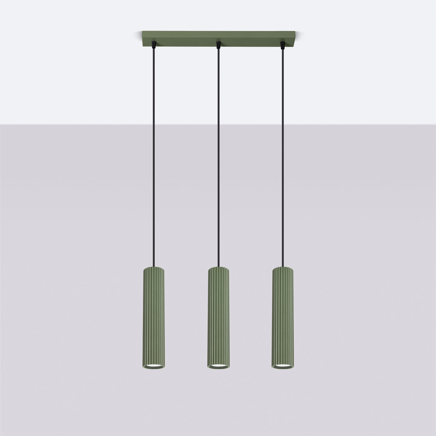 Pendelleuchte KARBON 3L olivgrün Sollux Lighting