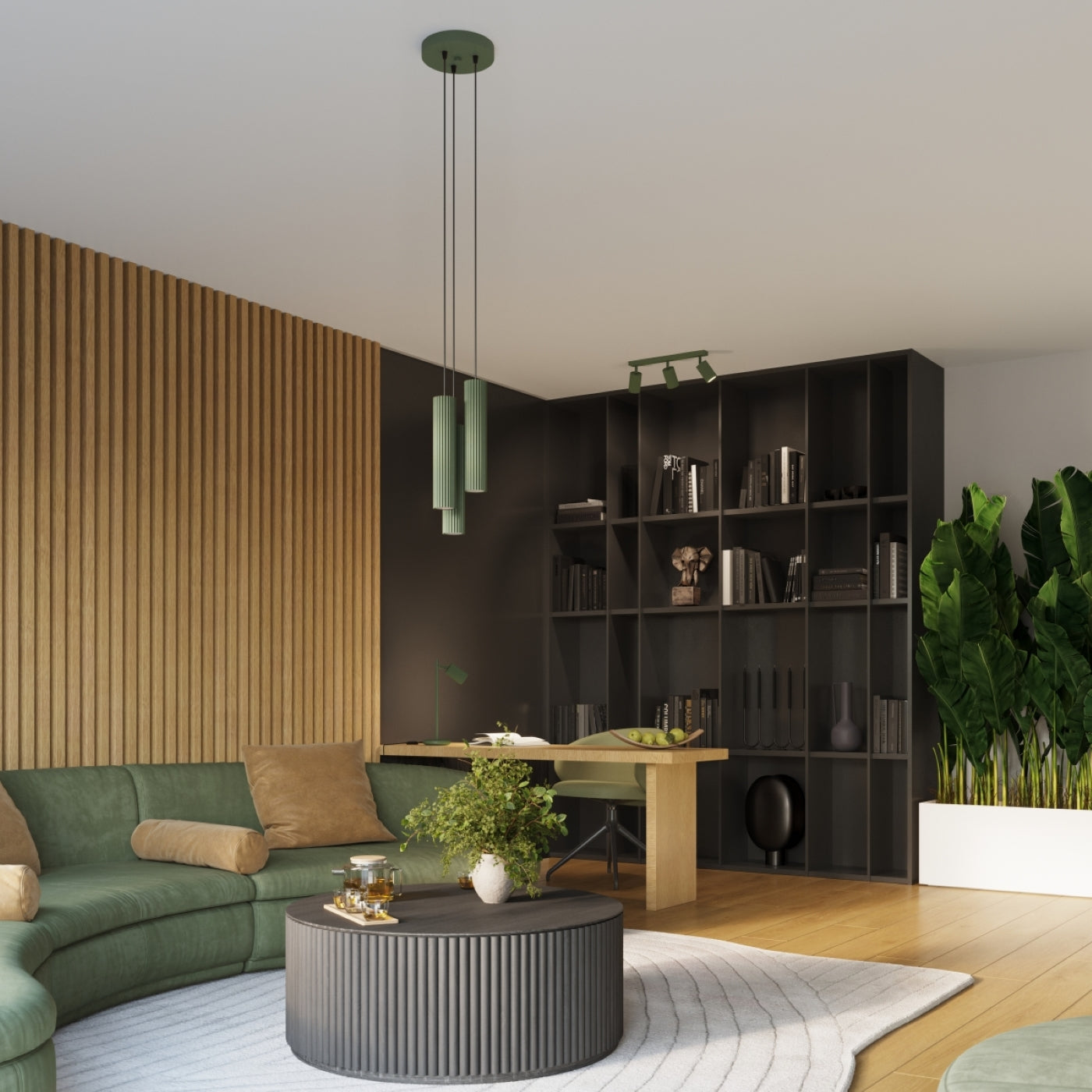 Deckenleuchte - Spot - Strahler KARBON 3L olivgrün Sollux Lighting