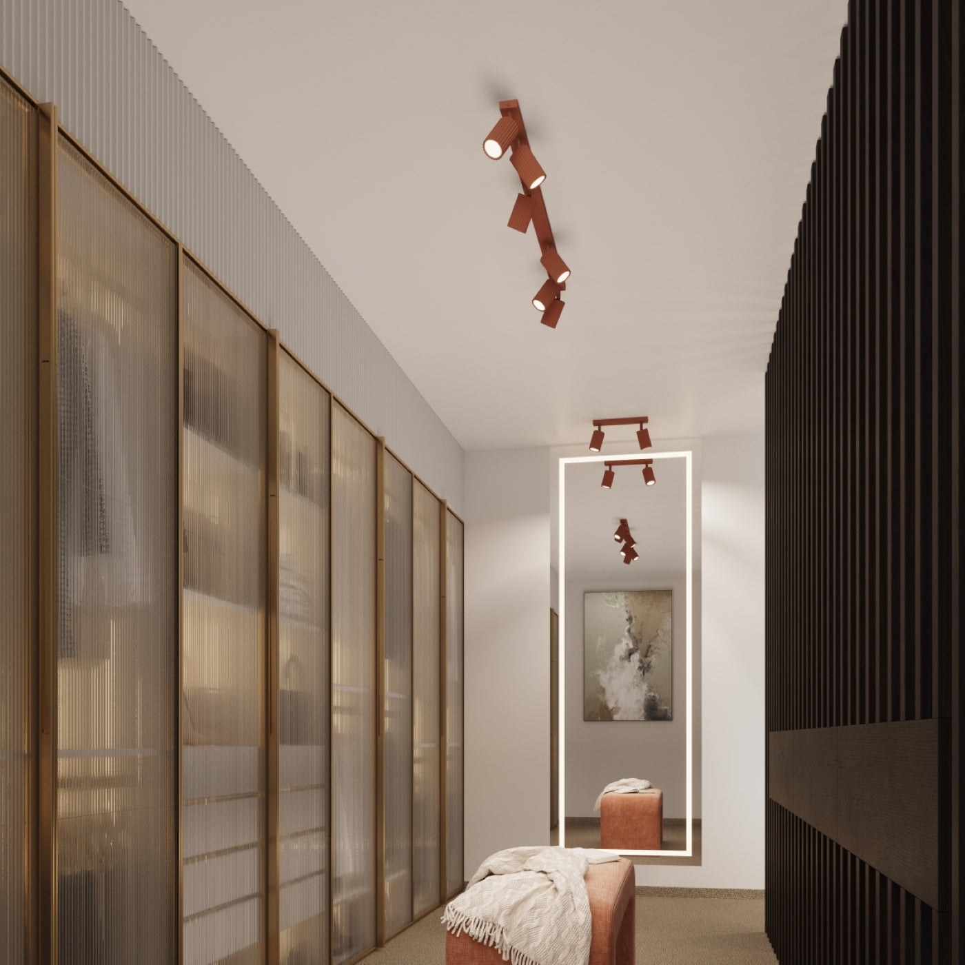 Deckenleuchte - Spot - Strahler KARBON 60 roter Ocker Sollux Lighting