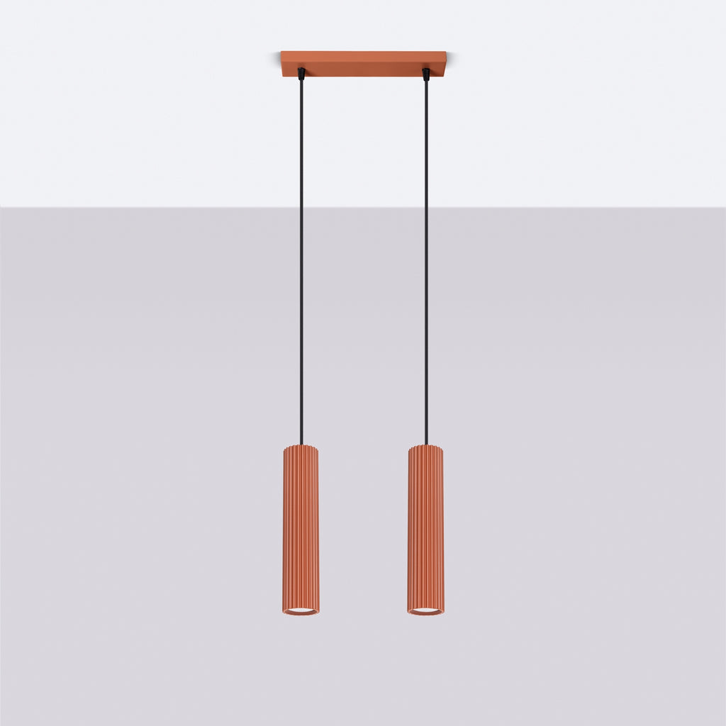 Pendelleuchte KARBON 2 roter Ocker Sollux Lighting