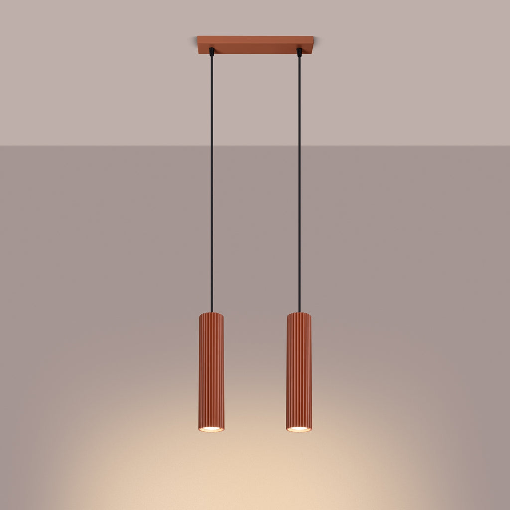 Pendelleuchte KARBON 2 roter Ocker Sollux Lighting