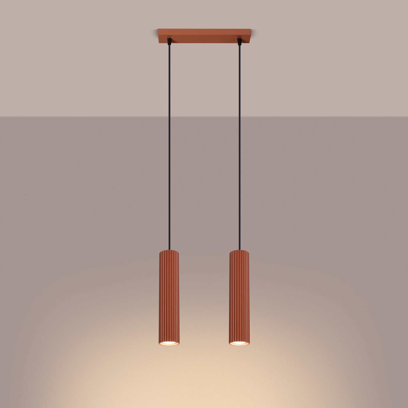 Pendelleuchte KARBON 2 roter Ocker Sollux Lighting