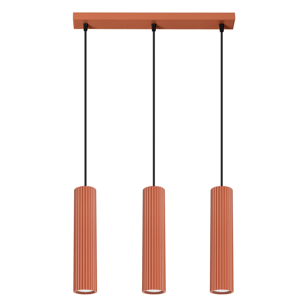 Pendelleuchte KARBON 3L roter Ocker Sollux Lighting