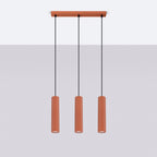 Pendelleuchte KARBON 3L roter Ocker Sollux Lighting