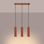 Pendelleuchte KARBON 3L roter Ocker Sollux Lighting