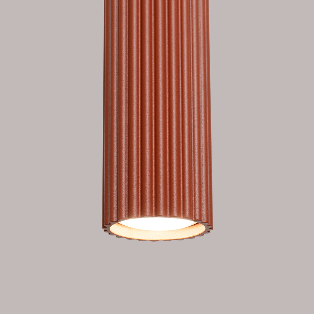 Pendelleuchte KARBON 3L roter Ocker Sollux Lighting