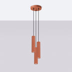 Pendelleuchte KARBON 3P roter Ocker Sollux Lighting