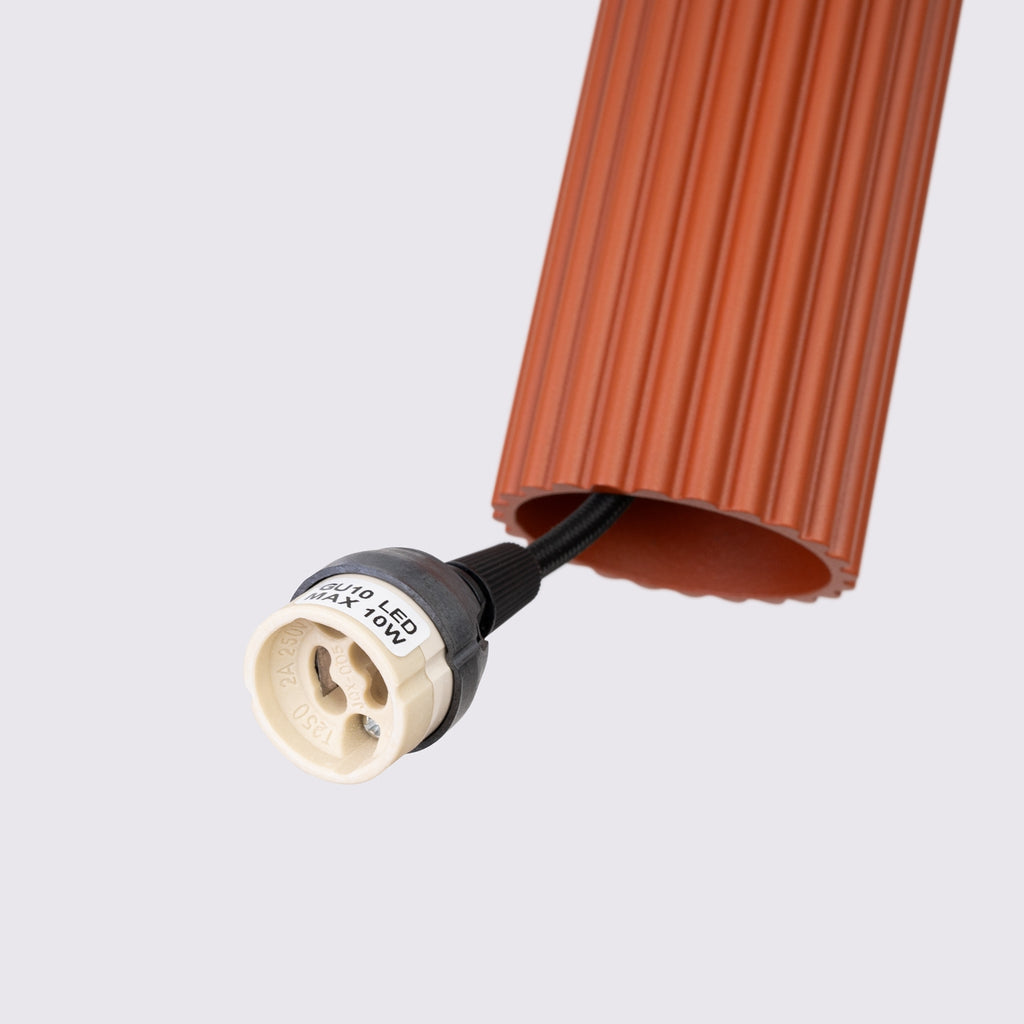 Pendelleuchte KARBON 3P roter Ocker Sollux Lighting