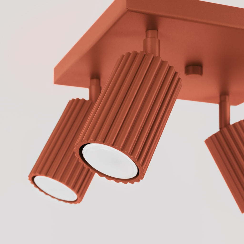 Deckenleuchte - Spot - Strahler KARBON 4 roter Ocker Sollux Lighting