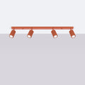 Deckenleuchte - Spot - Strahler KARBON 4L roter Ocker Sollux Lighting